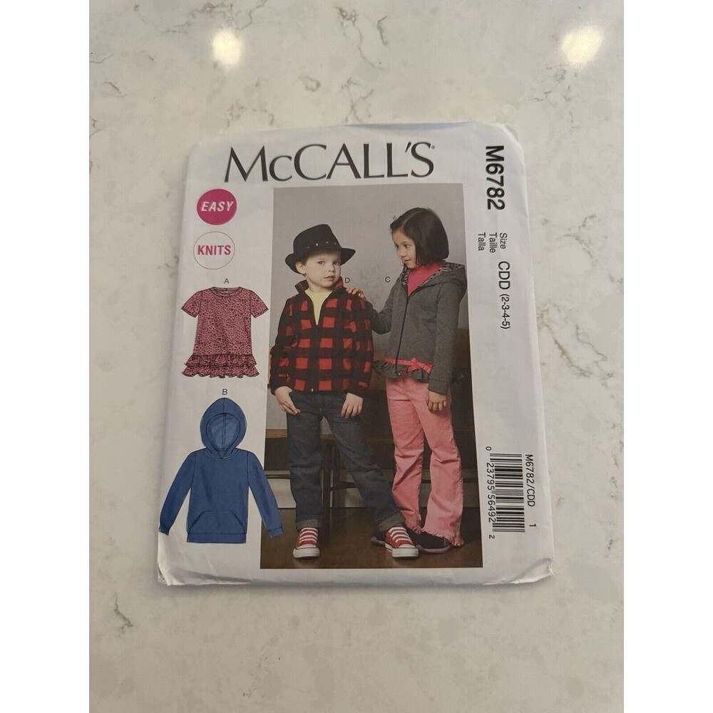 McCall's M6782 Sewing Pattern Crafts Size 2 3 4 5 Boys Girls Jacket Top